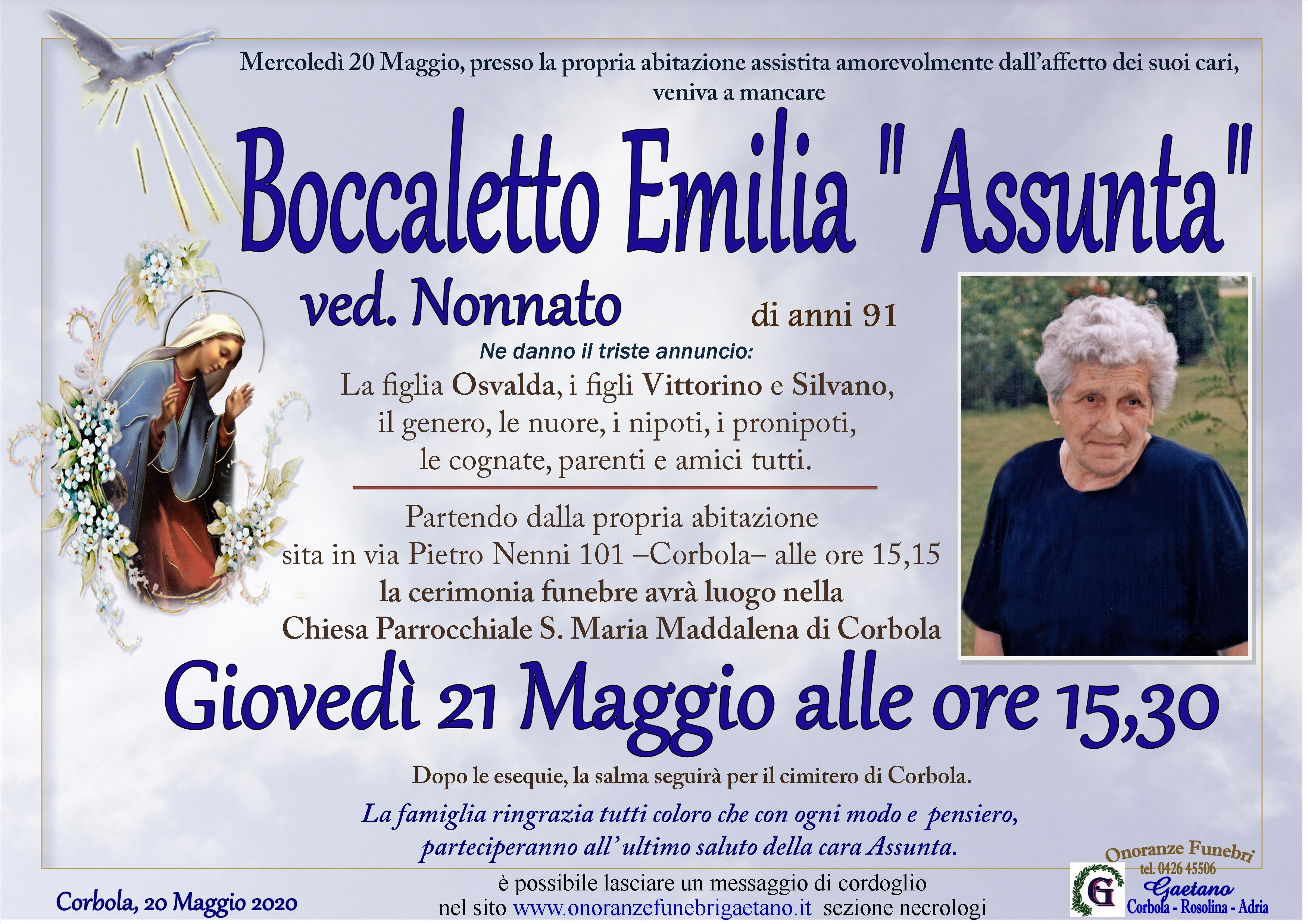 BOCCALETTO EMILIA ” ASSUNTA”