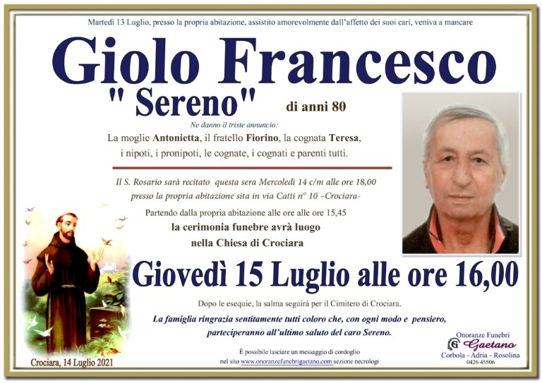 GIOLO FRANCESCO ” SERENO”