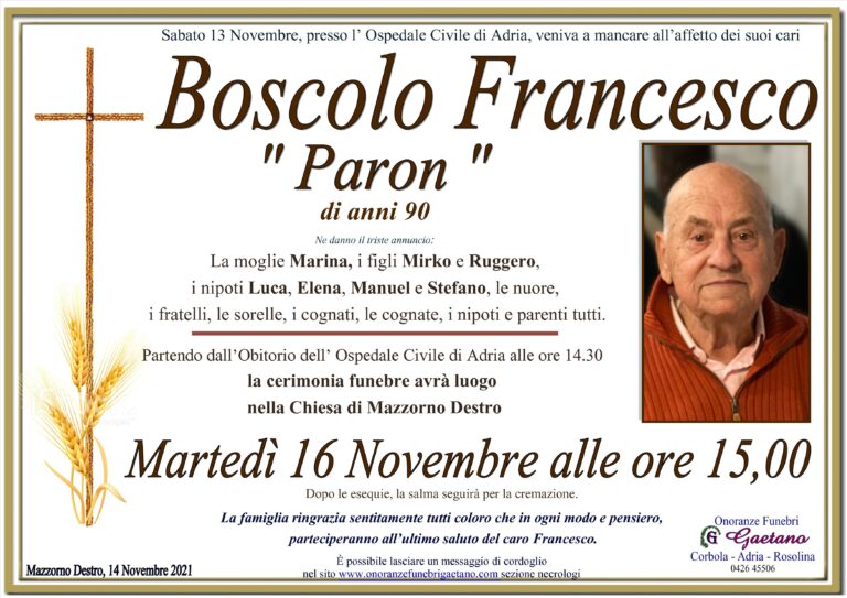 BOSCOLO FRANCESCO ” PARON”