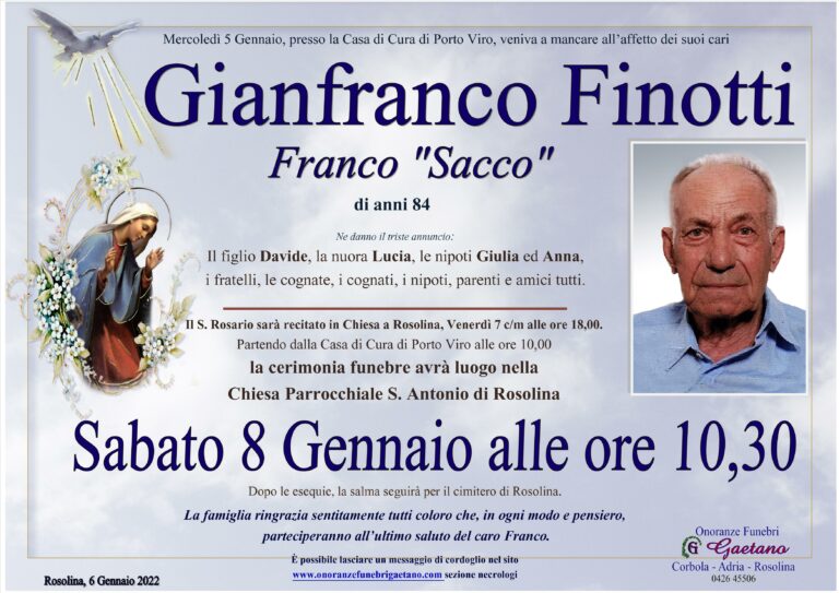 GIANFRANCO FINOTTI Franco “Sacco”