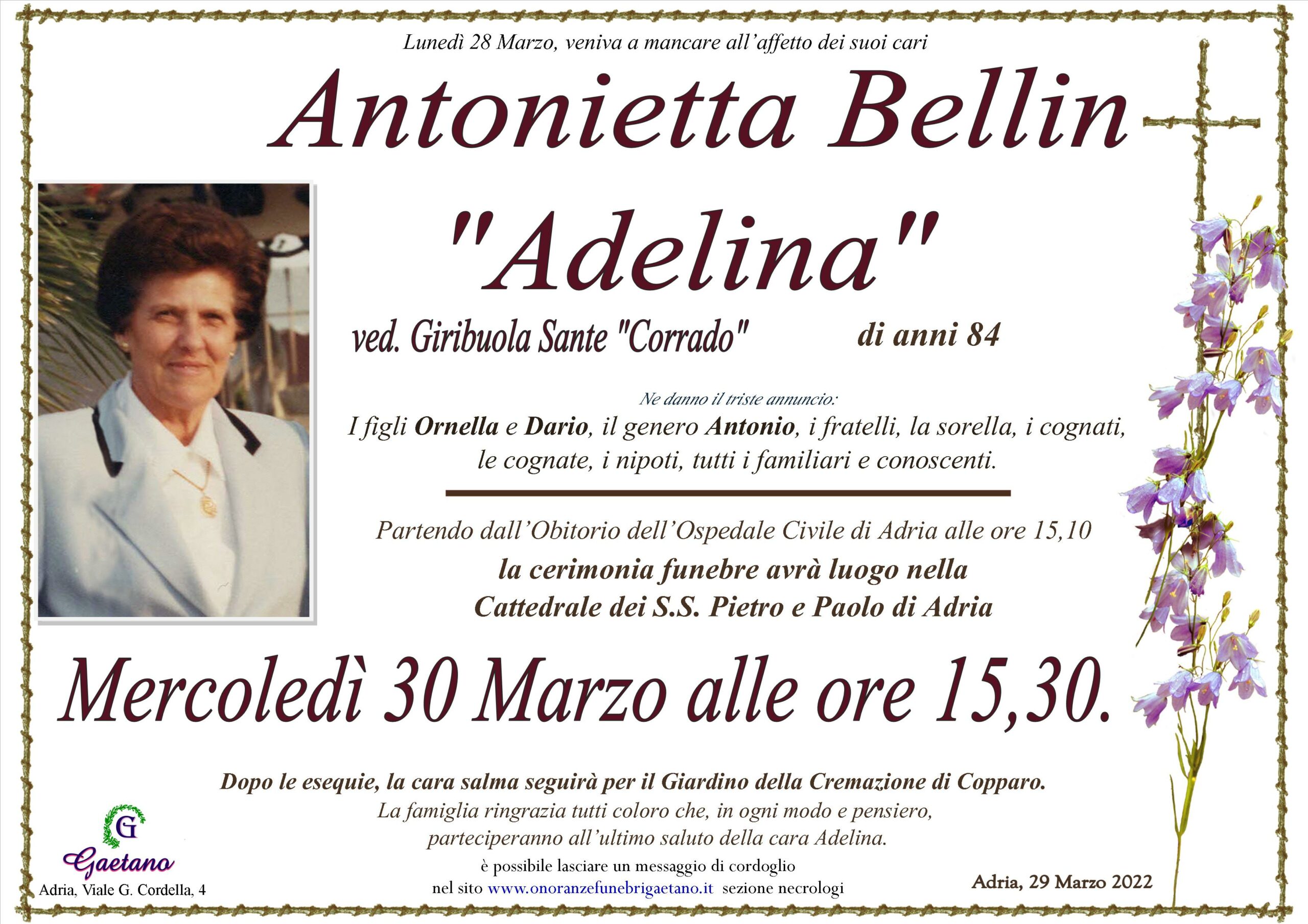 ANTONIETTA BELLIN ” Adelina”