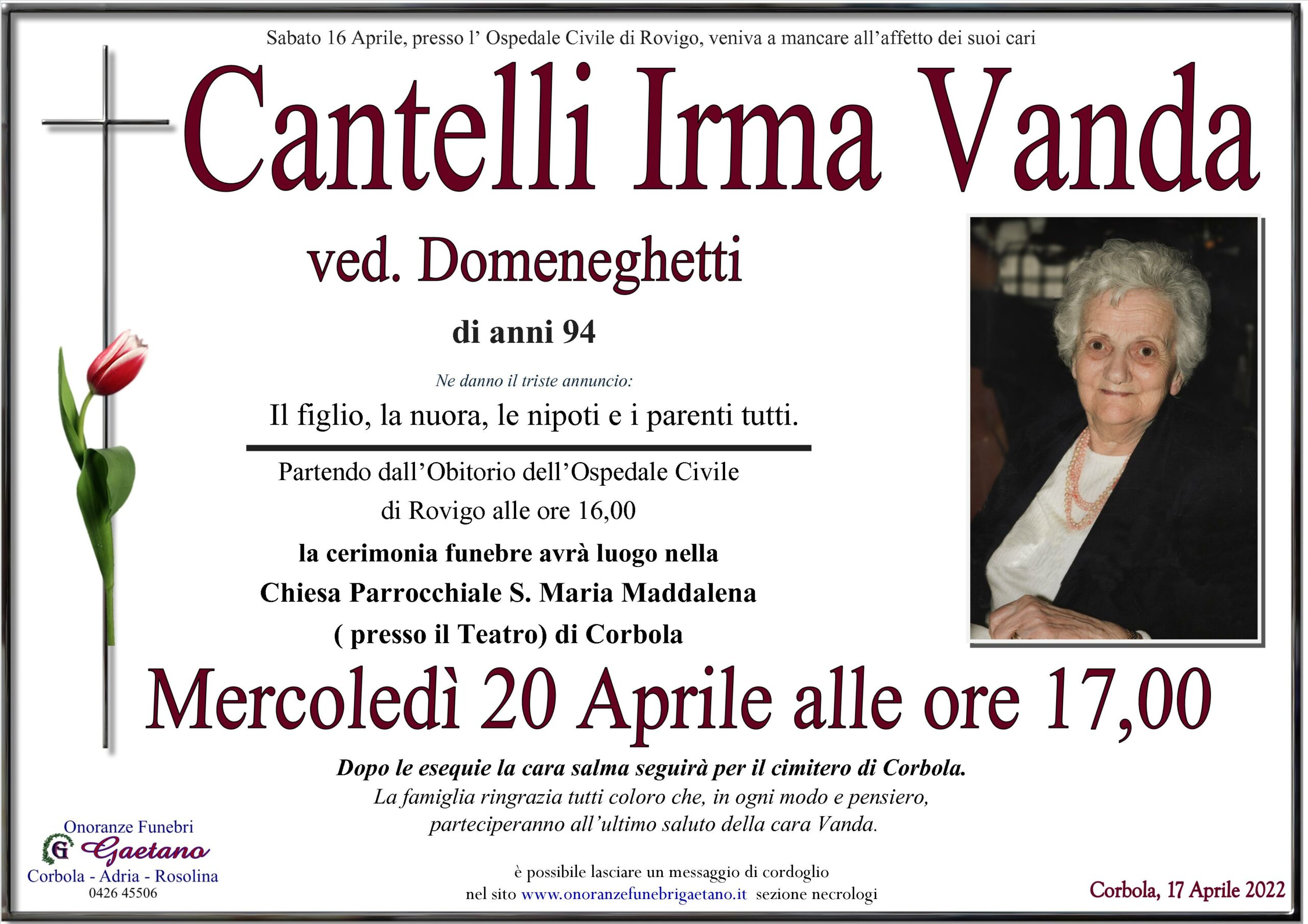 CANTELLI IRMA VANDA