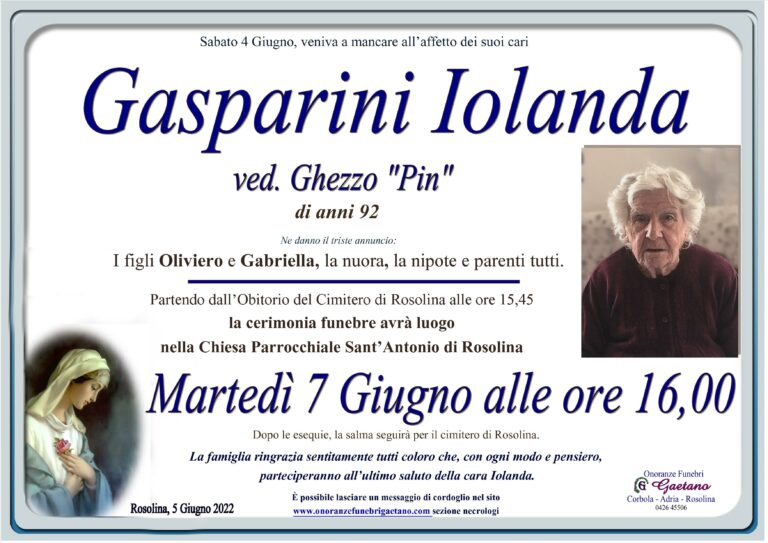 GASPARINI IOLANDA ved. Ghezzo