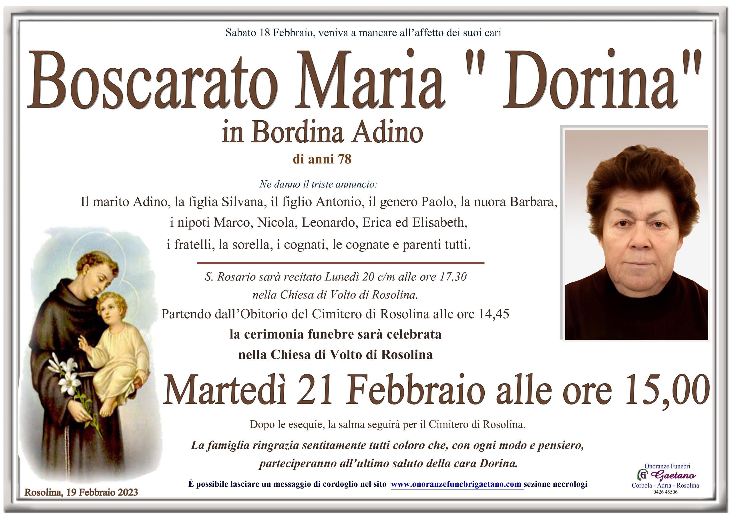 Boscarato Maria ” Dorina”