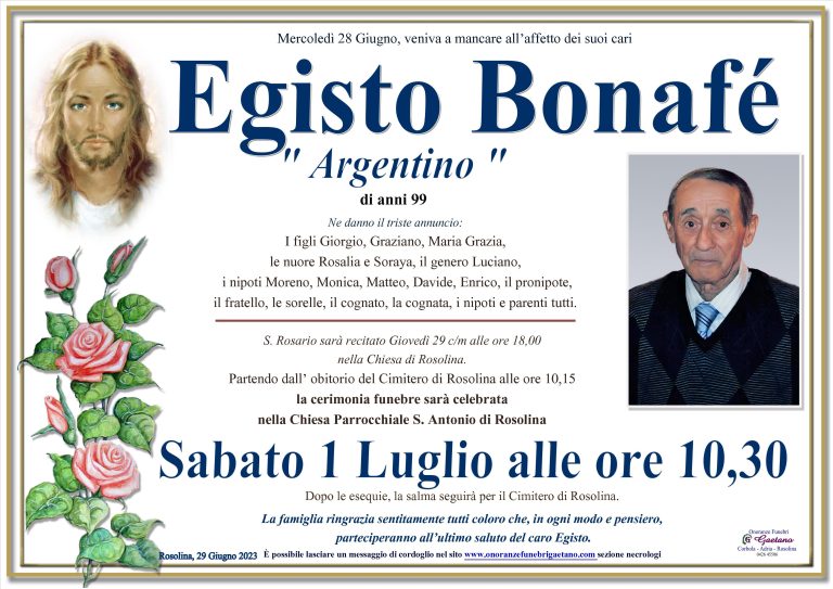 Egisto Bonafé ” Argentino”